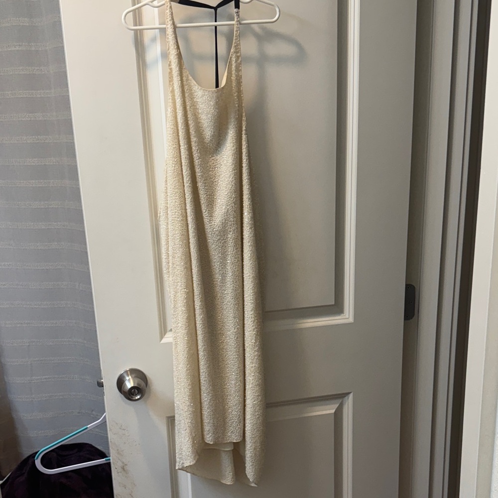 Elegant Cream Sleeveless Dress